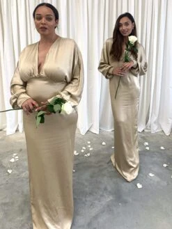 Alexis Maxi Batwing Dress - Matte Bronze -By Knitwear Shop IMG 2133