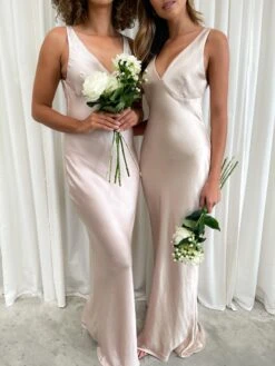 Piper High Back Maxi Dress - Matte Blush -By Knitwear Shop IMG 4676