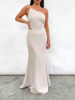 Amelia Maxi Dress - Crepe Nude