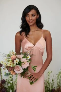 Ines Recycled Maxi Bridesmaids Dress - Matte True Blush -By Knitwear Shop Ines Maxi Blush 574