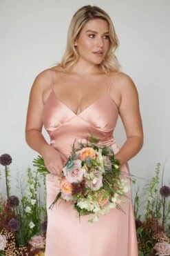 Ines Recycled Maxi Bridesmaids Dress - Matte True Blush -By Knitwear Shop Ines Maxi Blush Plus 1567