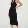 Isla Cut Out Midaxi Knit Dress - Black -By Knitwear Shop Isla Knit Dress Black 1775