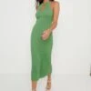 Isla Cut Out Midaxi Knit Dress - Green -By Knitwear Shop Isla Knit Dress Green 1866