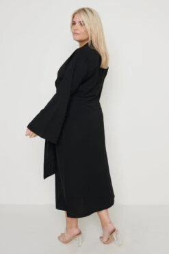 Janessa Wrap Dress - Black -By Knitwear Shop Janessa Black 3584