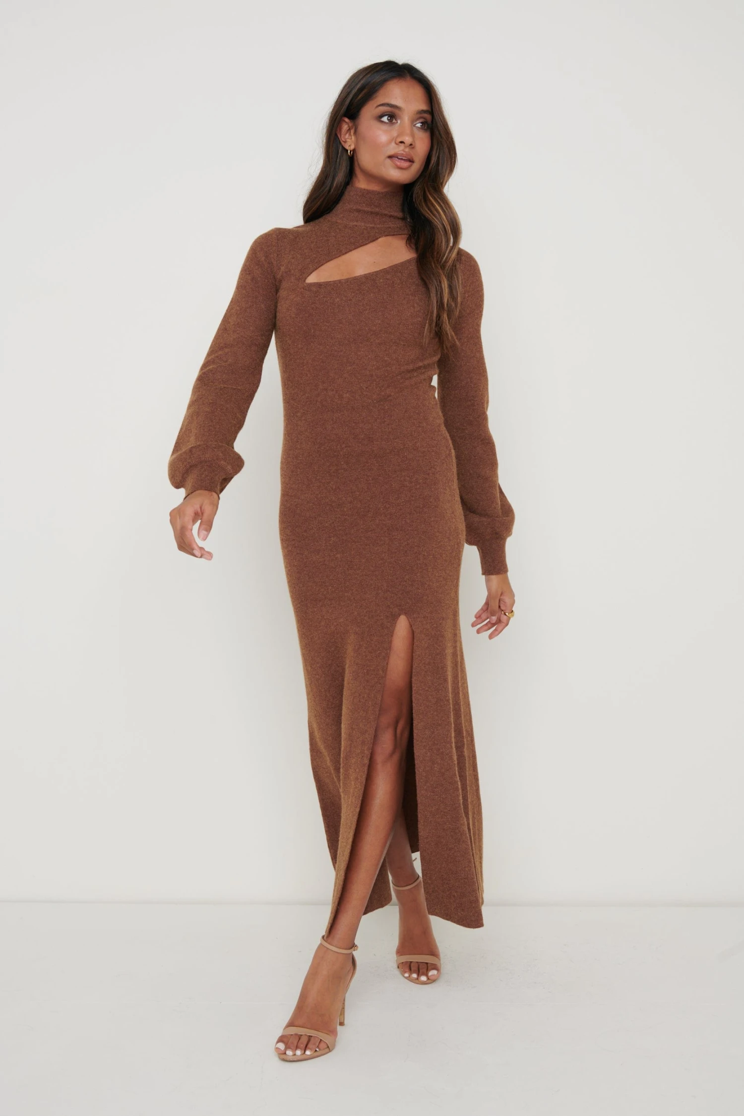 Jolie Cut Out Knit Dress - Chocolate Brown 3 Jolie Cut Out Knit Dress - Chocolate Brown