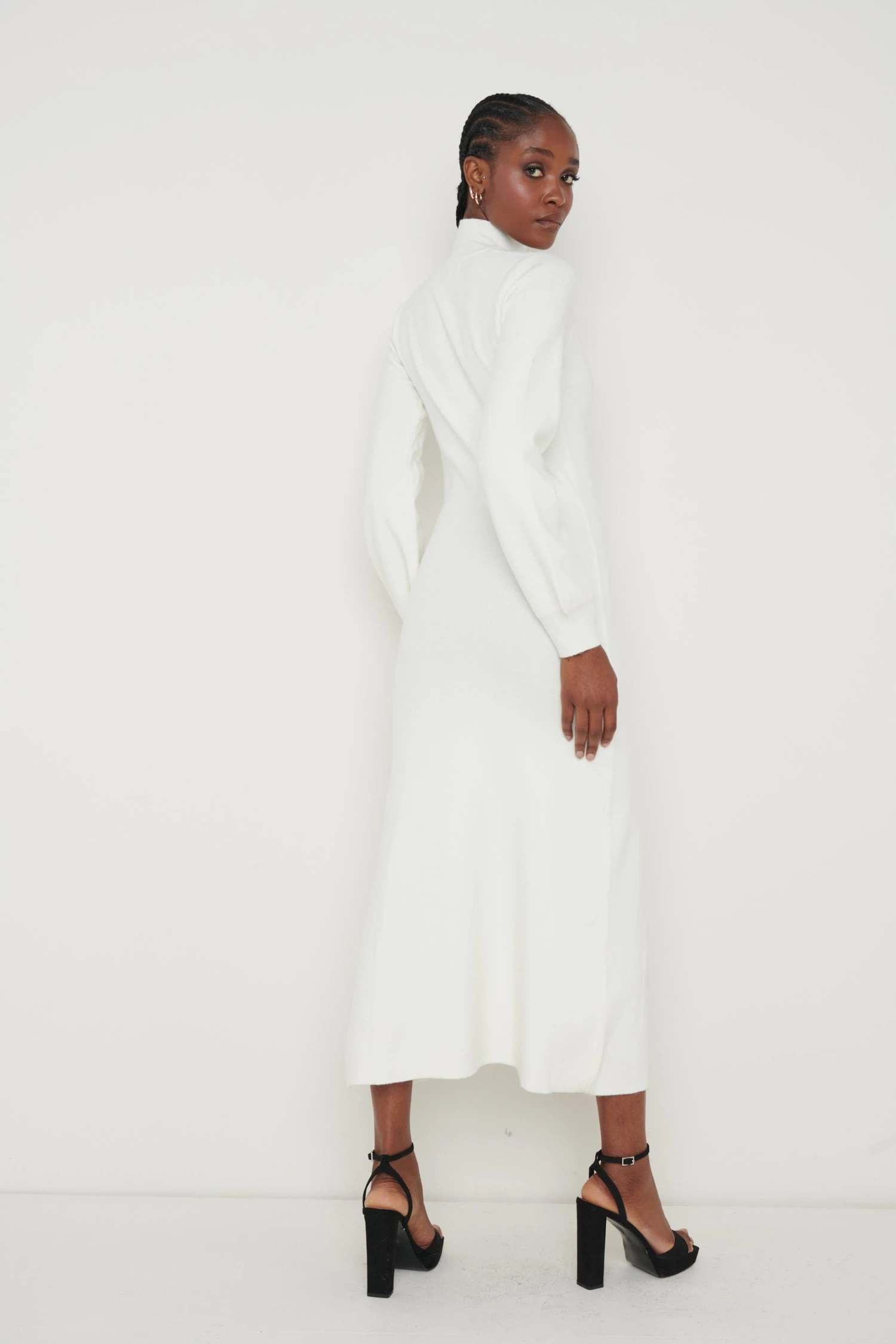 Jolie Cut Out Knit Dress - Cream 7 Jolie Cut Out Knit Dress - Cream - Image 5