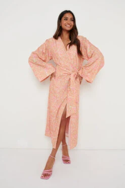 Josephine Knot Drape Midaxi Dress - Multi Ditsy Floral -By Knitwear Shop Josephine Ditsy Floral 819