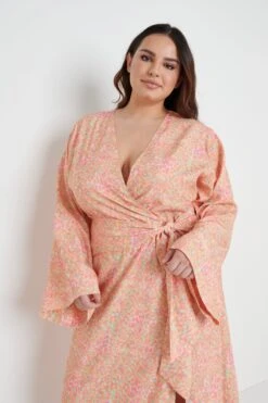 Josephine Knot Drape Midaxi Dress - Multi Ditsy Floral -By Knitwear Shop Josephine ditsy floral 1180