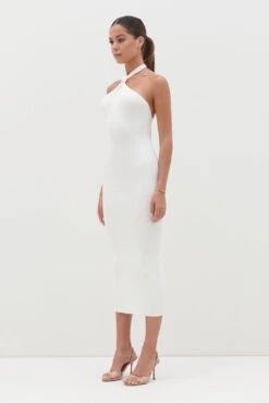 Kate Knot Midaxi Knit Dress - Cream -By Knitwear Shop Kate Knot Midaxi Cream 2503