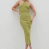 Kate Knot Midaxi Knit Dress - Tarragon Green 1 Kate Knot Midaxi Knit Dress - Tarragon Green -By Knitwear Shop Kate Knot Midaxi Tarragon Green 1294