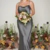 Keisha Maxi Bridesmaid Dress - Matte Slate Grey -By Knitwear Shop Keisha Maxi Slate Grey 2533