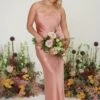Keisha Maxi Bridesmaid Dress - Matte Tan Blush -By Knitwear Shop Keisha Maxi Tan Blush 1267