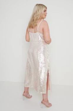 Keisha Sequin Midaxi Dress - Gold Blush 13 Keisha Sequin Midaxi Dress - Gold Blush -By Knitwear Shop Keisha Sequin Dress Cream71