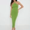 Kendyll Halter Tie Knit Dress - Citrus Green -By Knitwear Shop Kendyll dress green 4370