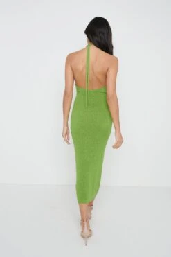 Kendyll Halter Tie Knit Dress - Citrus Green -By Knitwear Shop Kendyll dress green 4401