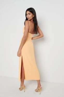 Keisha Midaxi Dress - Orange -By Knitwear Shop Keshia orange 5510