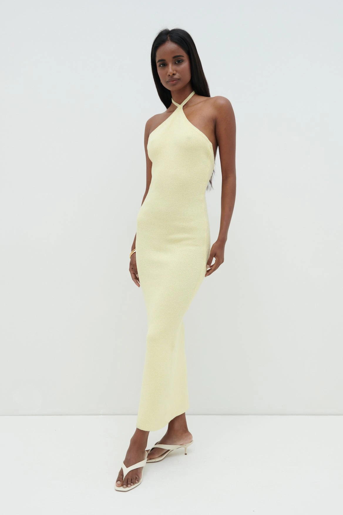 Khloe Knit Midaxi Dress - Lemon