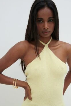 Khloe Knit Midaxi Dress - Lemon -By Knitwear Shop Khloe Knit Dress Lemon 2057