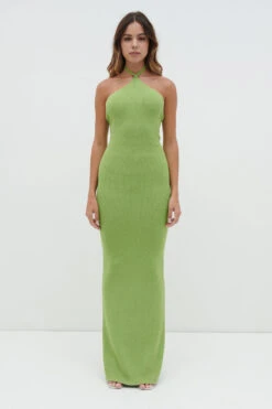 Khloe Knit Maxi Dress - Lime -By Knitwear Shop Khloe Knit Maxi Lime 2144