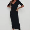 Lara Ribbed Midi Dress - Black -By Knitwear Shop Lara Midi Black 1650