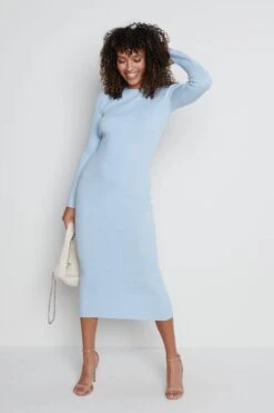 Lia Backless Knit Dress - Ice Blue 11 Lia Backless Knit Dress - Ice Blue -By Knitwear Shop Lia dress blue 4311