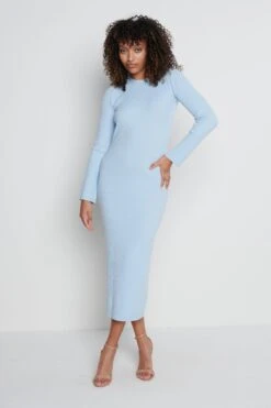 Lia Backless Knit Dress - Ice Blue 13 Lia Backless Knit Dress - Ice Blue -By Knitwear Shop Lia dress blue 4314