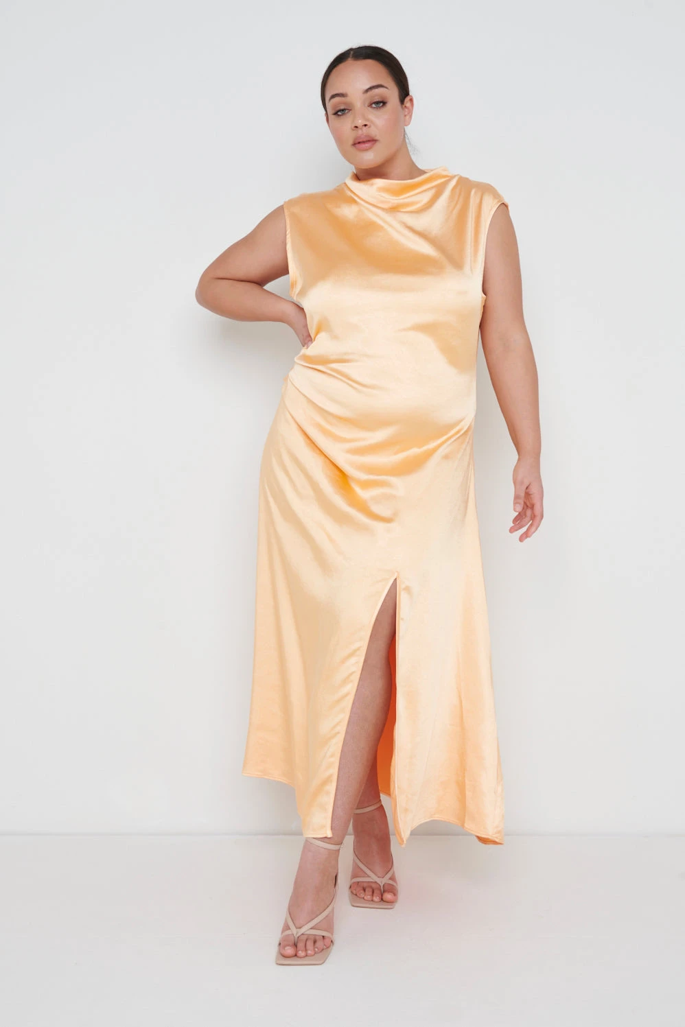 Lilith Satin Dress - Sunburst Orange 12 Lilith Satin Dress - Sunburst Orange - Image 10