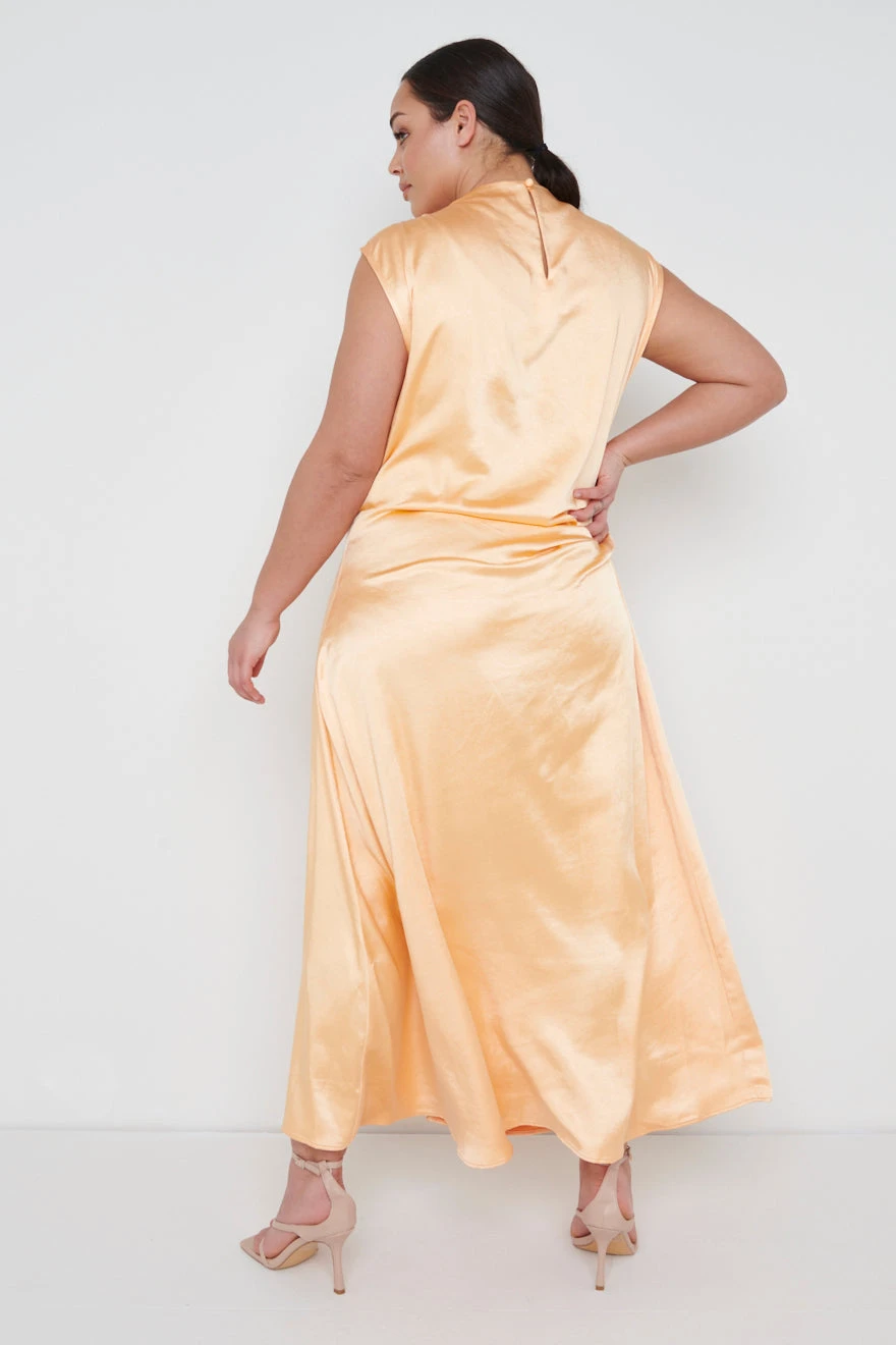 Lilith Satin Dress - Sunburst Orange 11 Lilith Satin Dress - Sunburst Orange - Image 9
