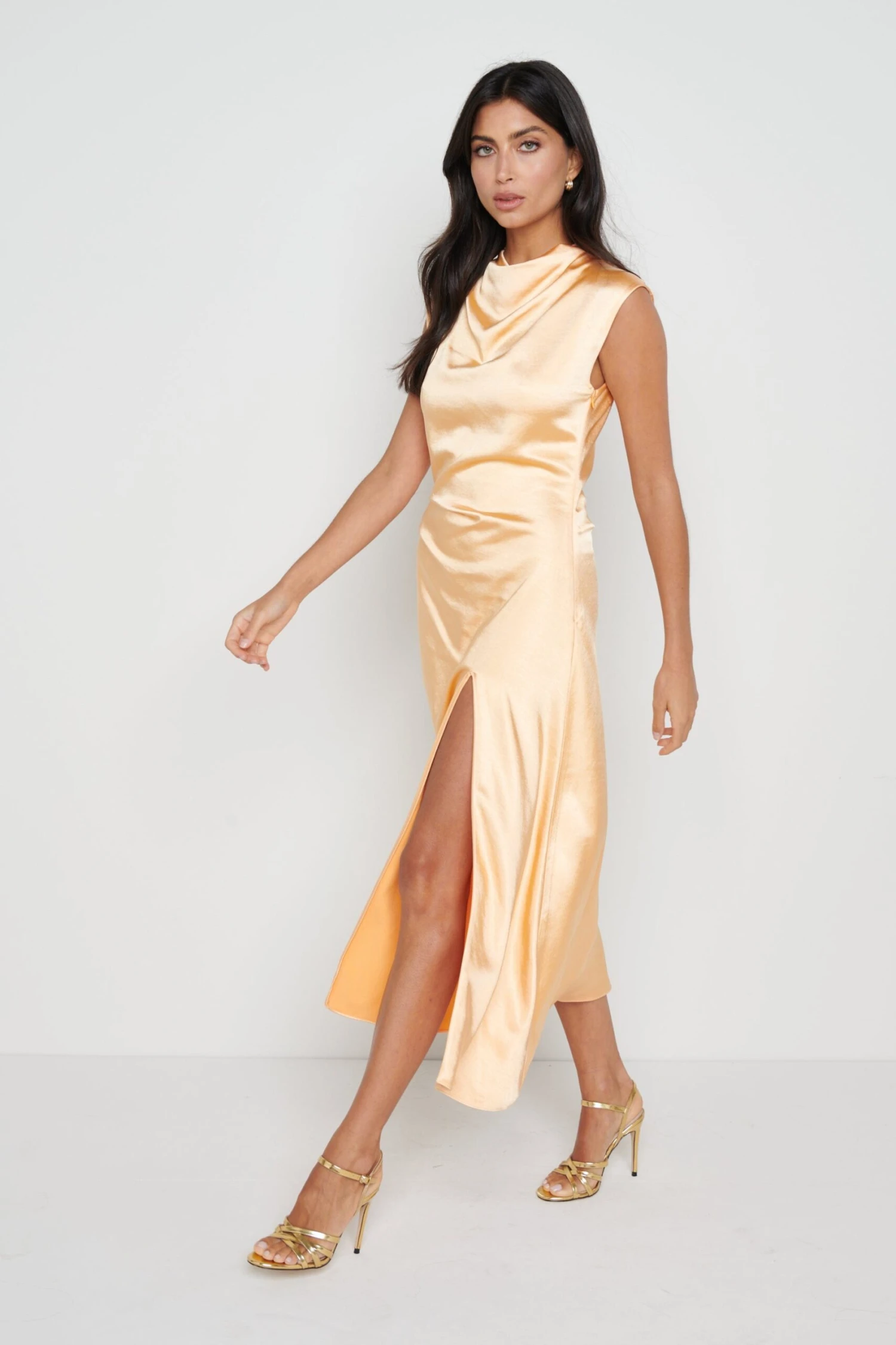 Lilith Satin Dress - Sunburst Orange 3 Lilith Satin Dress - Sunburst Orange