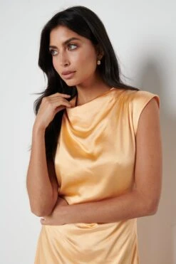 Lilith Satin Dress - Sunburst Orange 15 Lilith Satin Dress - Sunburst Orange -By Knitwear Shop Lilith orange 1683