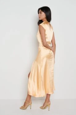 Lilith Satin Dress - Sunburst Orange 16 Lilith Satin Dress - Sunburst Orange -By Knitwear Shop Lilith orange 1696