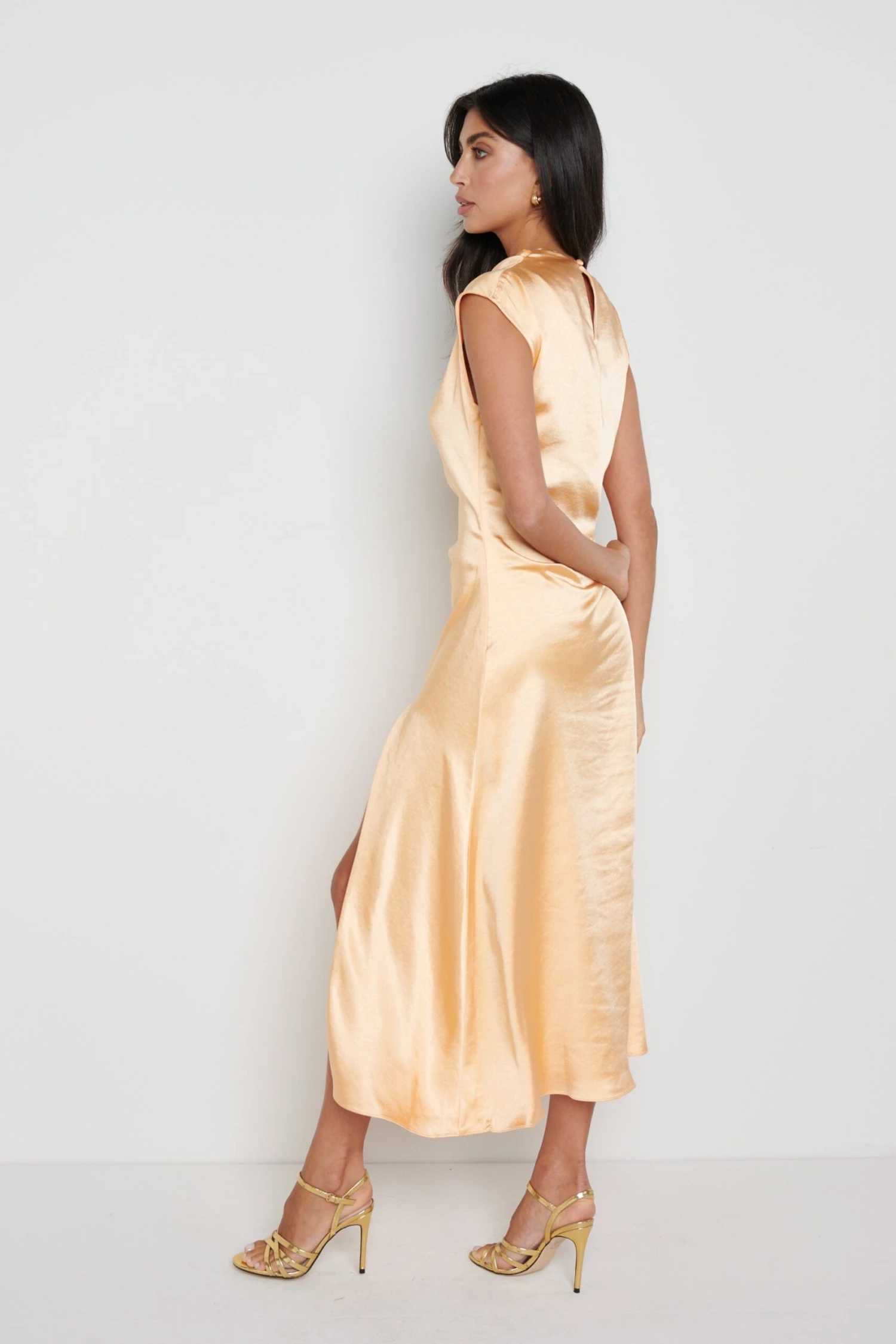 Lilith Satin Dress - Sunburst Orange 7 Lilith Satin Dress - Sunburst Orange - Image 5