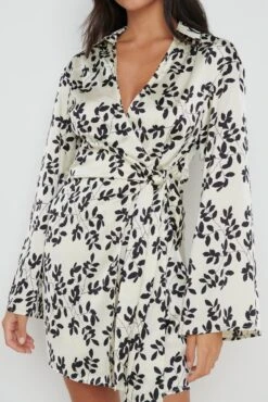 Louis Printed Satin Dress - Monochrome 12 Louis Printed Satin Dress - Monochrome -By Knitwear Shop Louis Printed Satin Dress 3574