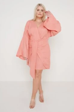Louise Knot Drape Dress - Terracotta -By Knitwear Shop Louise Knot Drape Dress Terracota 684
