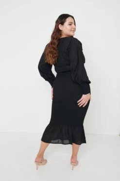 Lucille Midaxi Dress- Black 11 Lucille Midaxi Dress- Black -By Knitwear Shop Lucille shirred midaxi black 3734