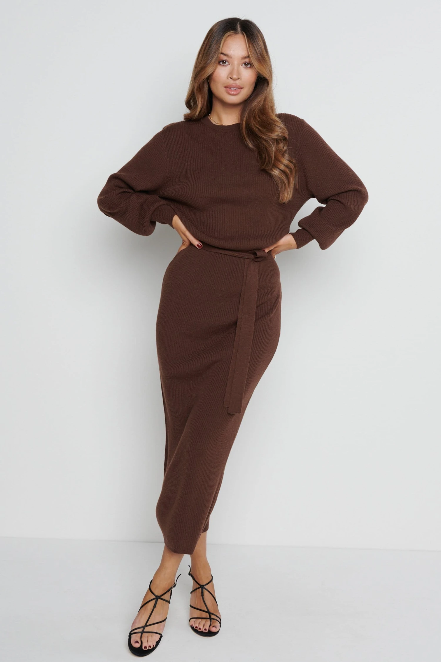 Mae Crew Neck Knit Dress - Forest Gateau 3 Mae Crew Neck Knit Dress - Forest Gateau