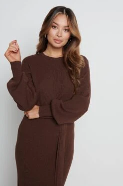 Mae Crew Neck Knit Dress - Forest Gateau 9 Mae Crew Neck Knit Dress - Forest Gateau -By Knitwear Shop Mae dress brown 4858