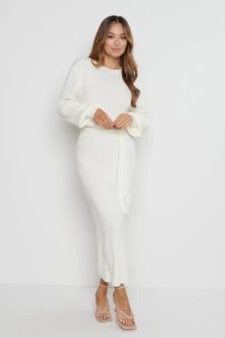 Mae Crew Neck Knit Dress - Cream 13 Mae Crew Neck Knit Dress - Cream -By Knitwear Shop Mae dress cream 4928