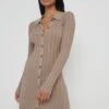 Micah Ribbed Mini Knit Dress - Taupe 2 Micah Ribbed Mini Knit Dress - Taupe -By Knitwear Shop Micah Mini Knit Dress Taupe 2479
