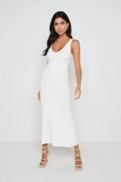 MONA A-LINE KNIT DRESS -By Knitwear Shop Mona dress white 2826