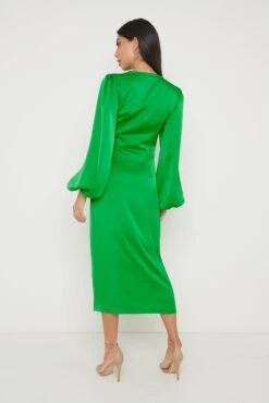 Naya Recycled Midaxi Dress - Emerald Green -By Knitwear Shop Naya Dress Green 2099