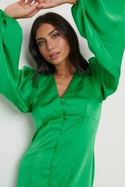 Naya Recycled Midaxi Dress - Emerald Green -By Knitwear Shop Naya Dress Green 2114