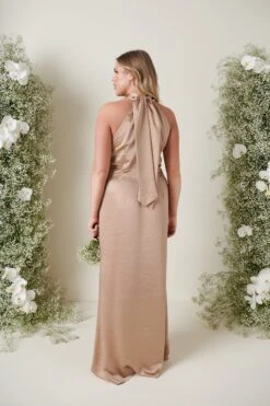 Odelle Maxi Bridesmaid Dress - Matte Mocha -By Knitwear Shop ODELLE SATIN MOCHA 4058