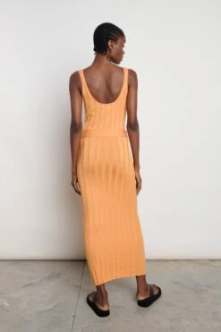 Oli Belted Knit Dress - Orange -By Knitwear Shop Oli Orange 2335
