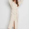 Peony Belted Cardigan Dress - Beige -By Knitwear Shop Peony belted beige 5556