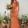 Piper Maxi Bridesmaid Dress - Matte Copper -By Knitwear Shop Piper Maxi Copper 1111