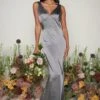 Piper Maxi Bridesmaid Dress - Matte Slate Grey 1 Piper Maxi Bridesmaid Dress - Matte Slate Grey -By Knitwear Shop Piper Maxi Slate Grey 2456