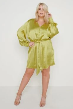 Remi Button Down Mini Dress - Chartreuse 10 Remi Button Down Mini Dress - Chartreuse -By Knitwear Shop Remi Mini Dress Chartreuse 1742
