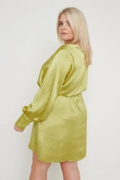 Remi Button Down Mini Dress - Chartreuse 11 Remi Button Down Mini Dress - Chartreuse -By Knitwear Shop Remi Mini Dress Chartreuse 1778