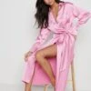 Ronnie Satin Wrap Dress - Pink -By Knitwear Shop Ronnie satin wrap Pink 267